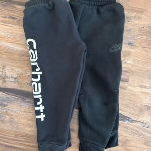 Carhartt & Nike Black Kids Sweatpants with White Side Logo
